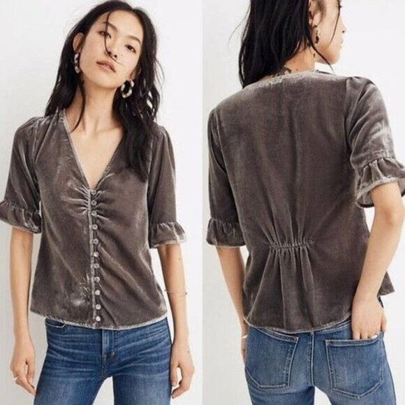 Madewell Tops - Madewell Velvet "Daylight" Top - Size 6